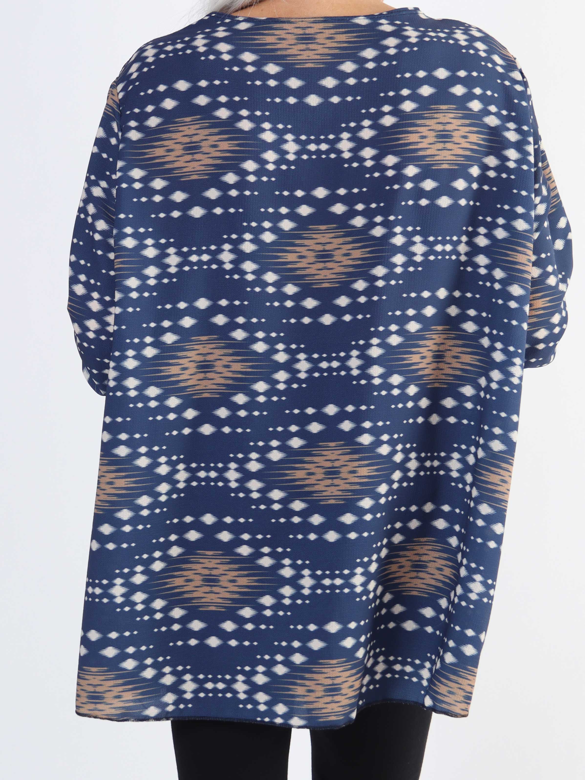 Claudia Pattern - Plus size tunika med print og lynlås